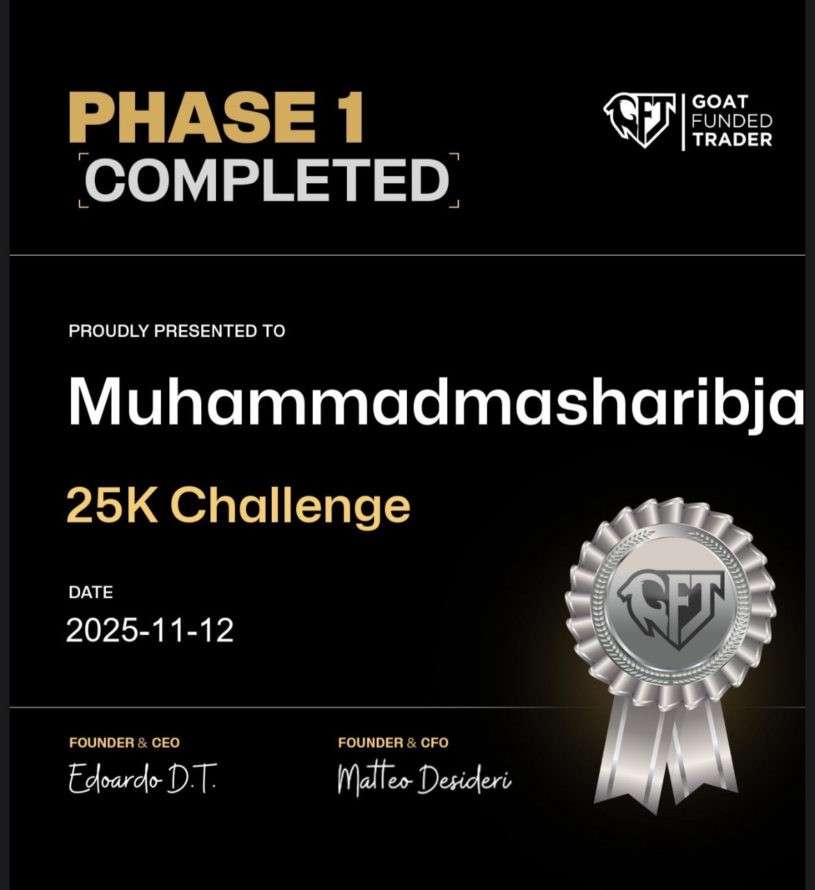 Student certificate milestone