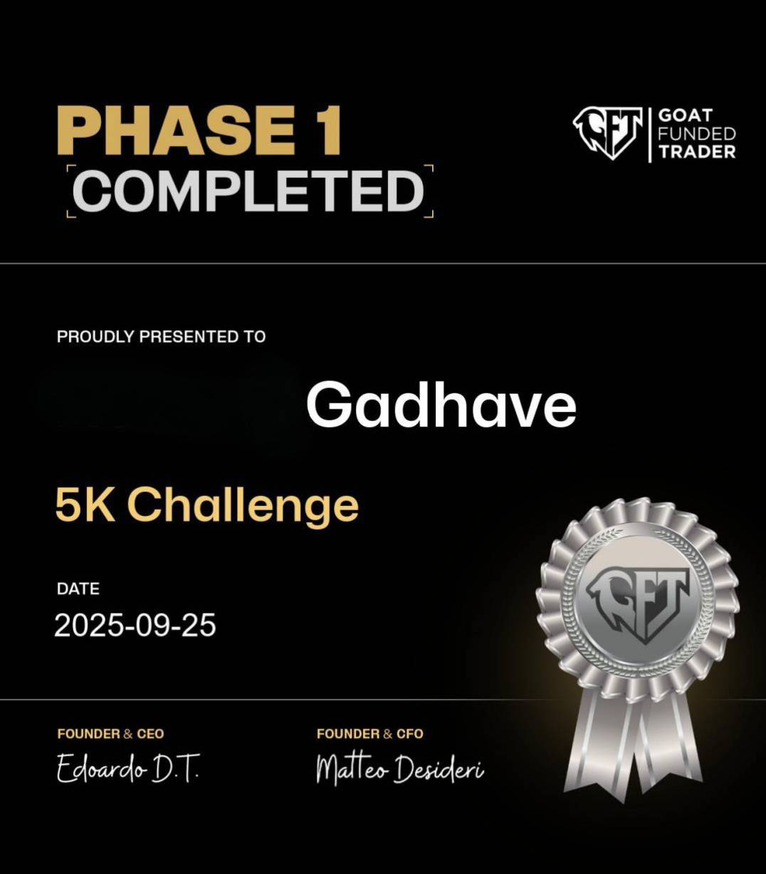 Student certificate milestone